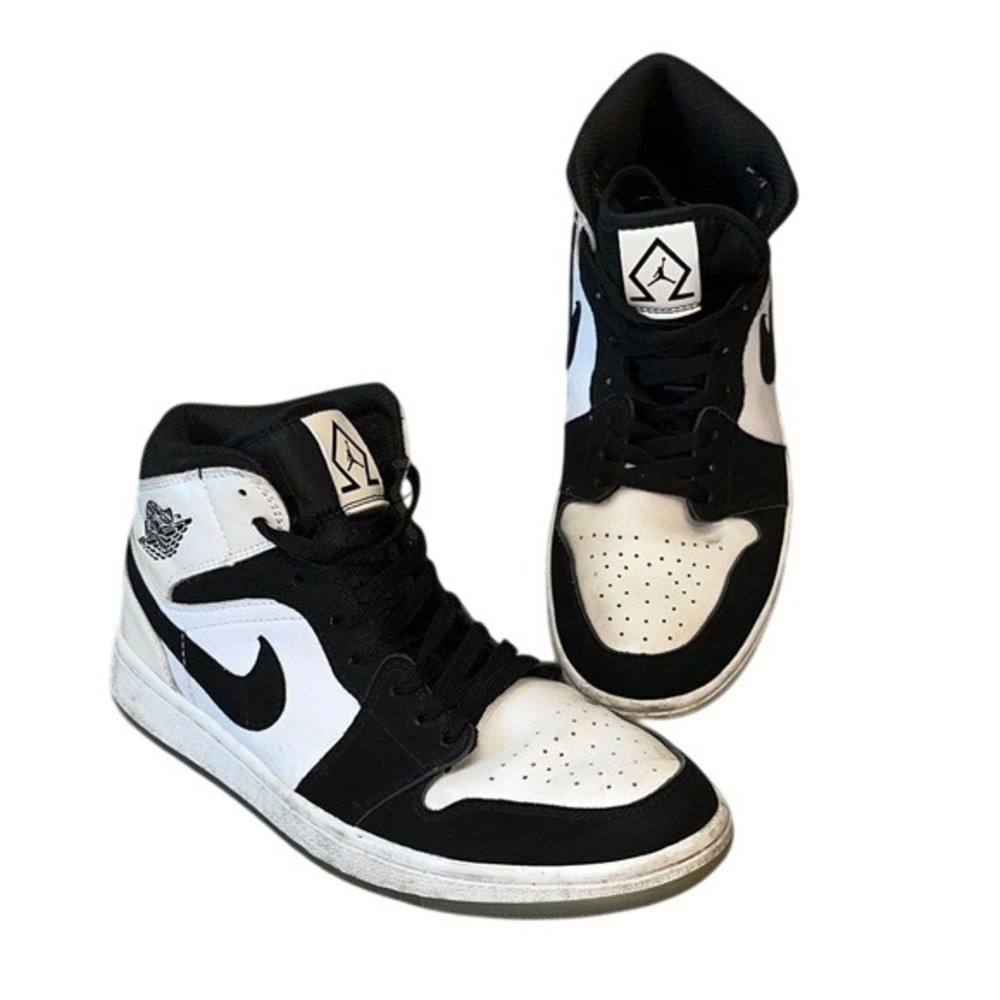 Air Jordan 1 Mid SE Diamond‎ Shorts White Black DH6933-100 Mens Size 7